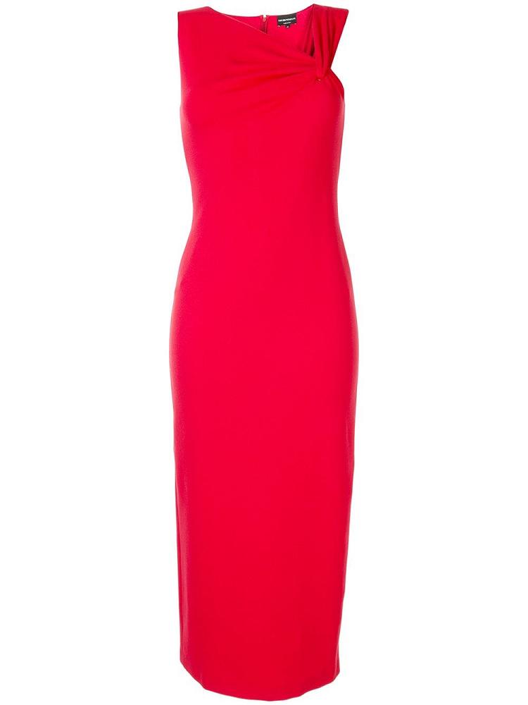 Vestido Armani Emporio Asymmetric Neck Fitted Mujer Rojas | H7HYNV66