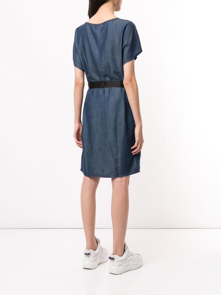 Vestido Armani Emporio Belted Denim Mujer Azules | LQ6XBPJM