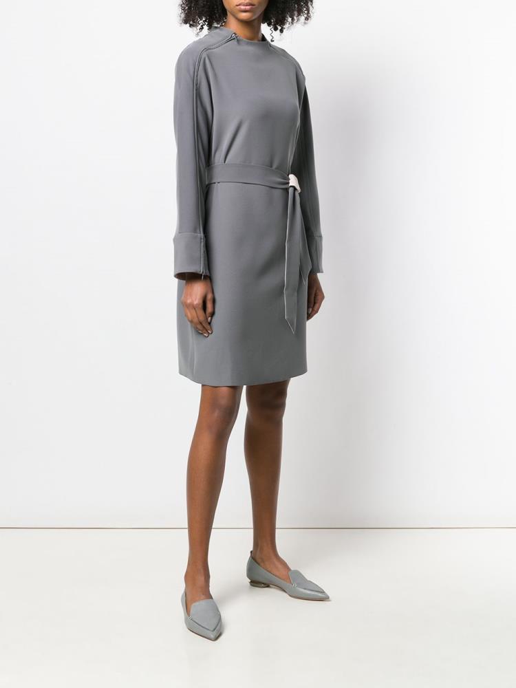 Vestido Armani Emporio Belted Zipped Mujer Gris | TMXOOHA9