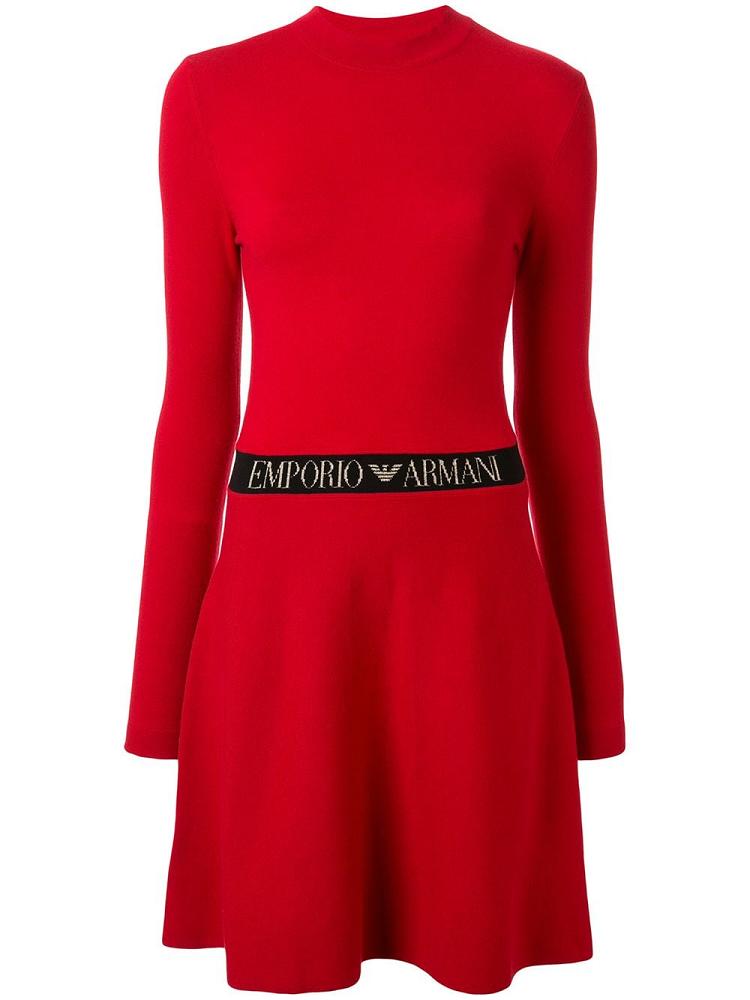 Vestido Armani Emporio Branded Cintura Flared Mujer Rojas | 662EQ2ZD