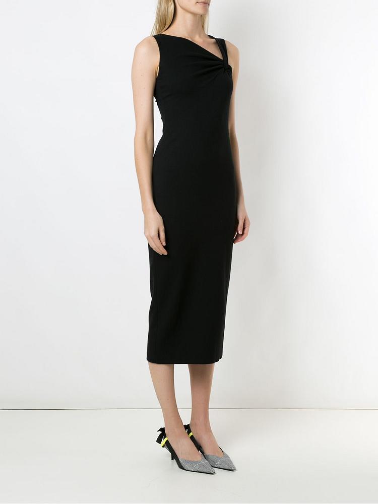 Vestido Armani Emporio Draped Neck Mujer Negras | 1BMOZZN0