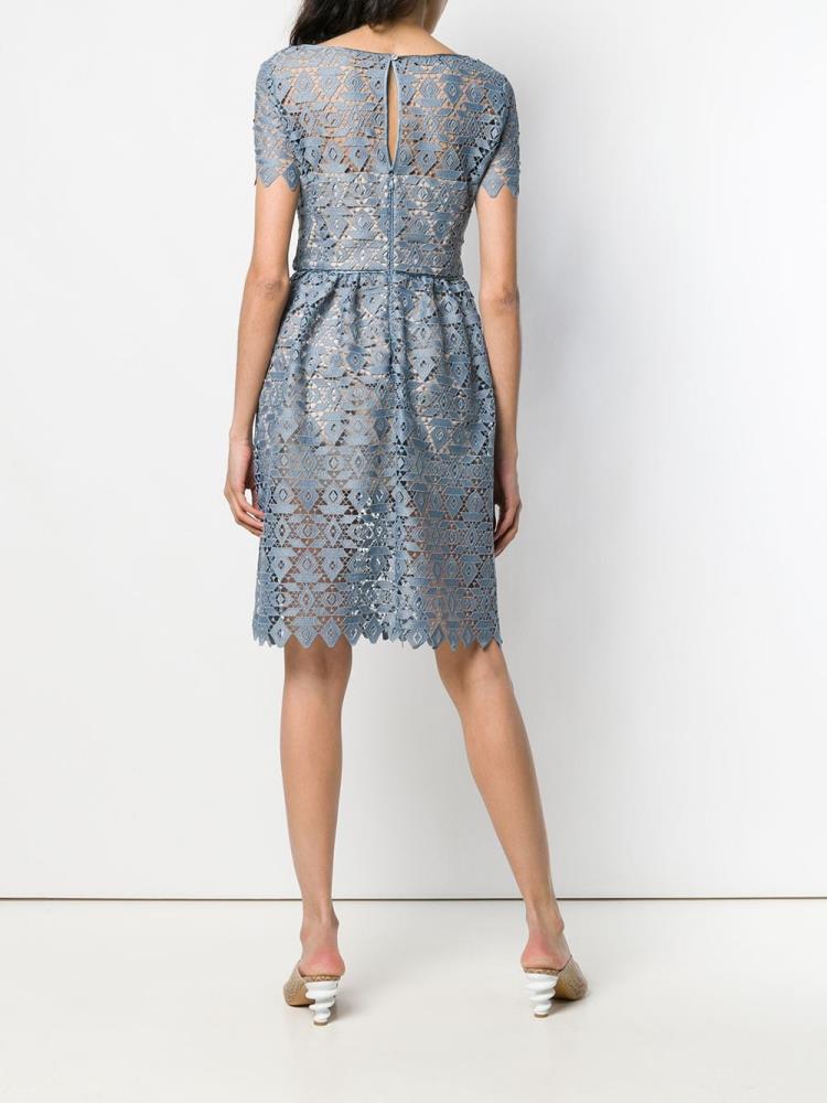 Vestido Armani Emporio Geometric Macramé Mujer Azules | BRTHQQOH