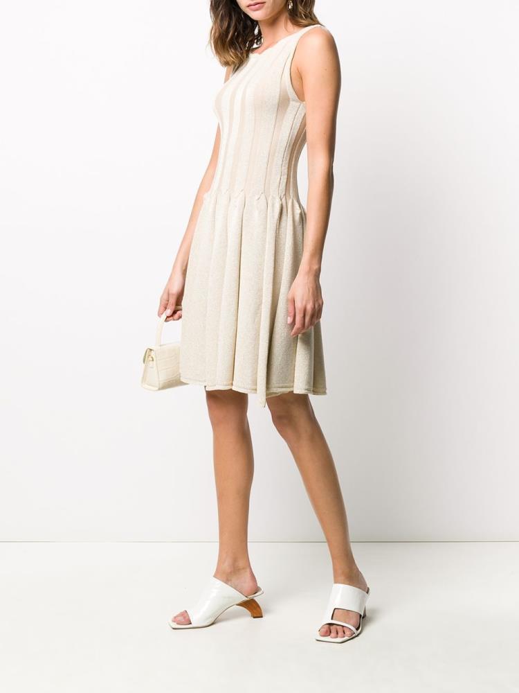 Vestido Armani Emporio Pleated Mini Mujer Beige | 6GKT1QZV