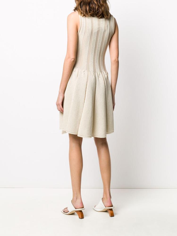 Vestido Armani Emporio Pleated Mini Mujer Beige | 6GKT1QZV