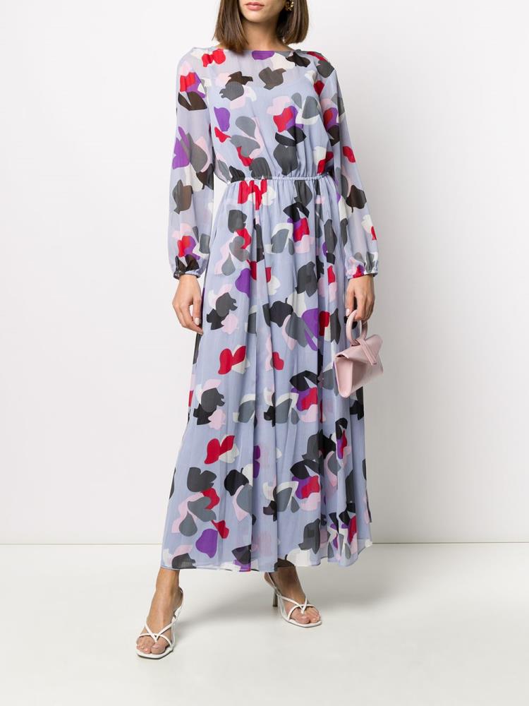 Vestido Armani Emporio Printed Maxi Mujer Azules Rosas | WJ5WVMFC