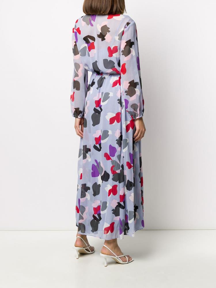 Vestido Armani Emporio Printed Maxi Mujer Azules Rosas | WJ5WVMFC