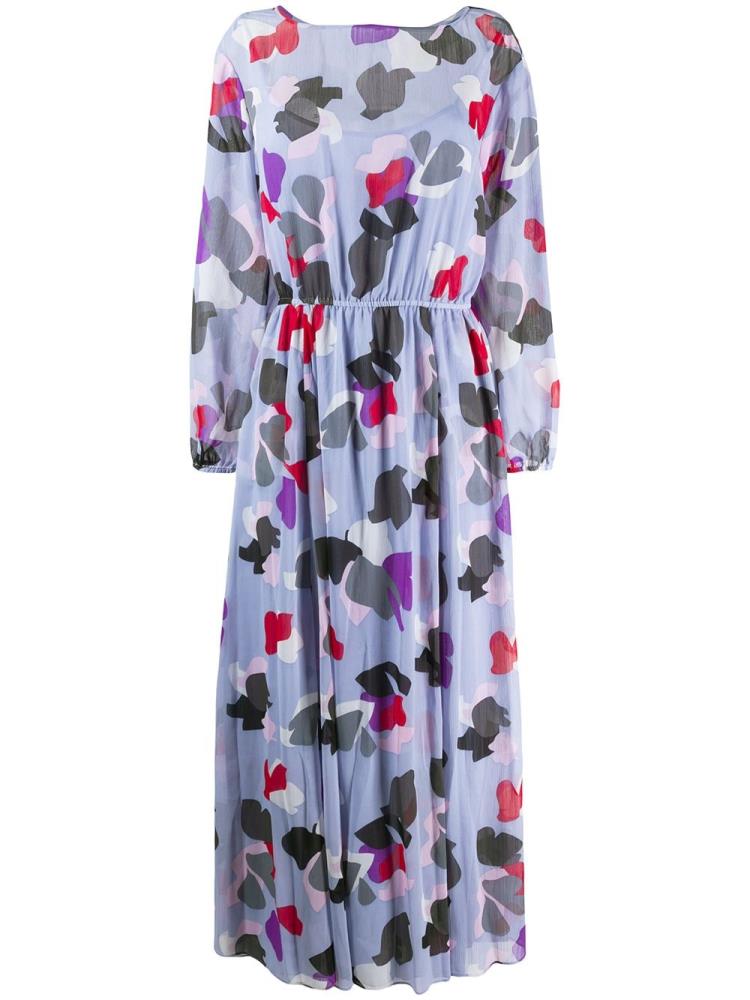 Vestido Armani Emporio Printed Maxi Mujer Azules Rosas | WJ5WVMFC