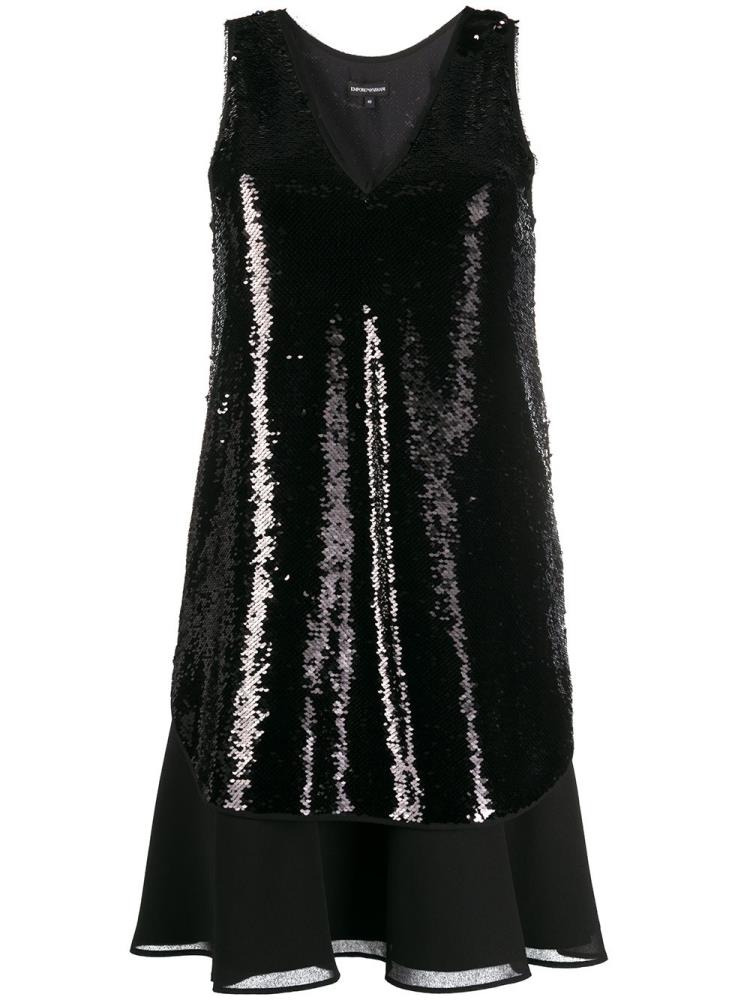 Vestido Armani Emporio Sequinned Mujer Negras | QPB95I2N