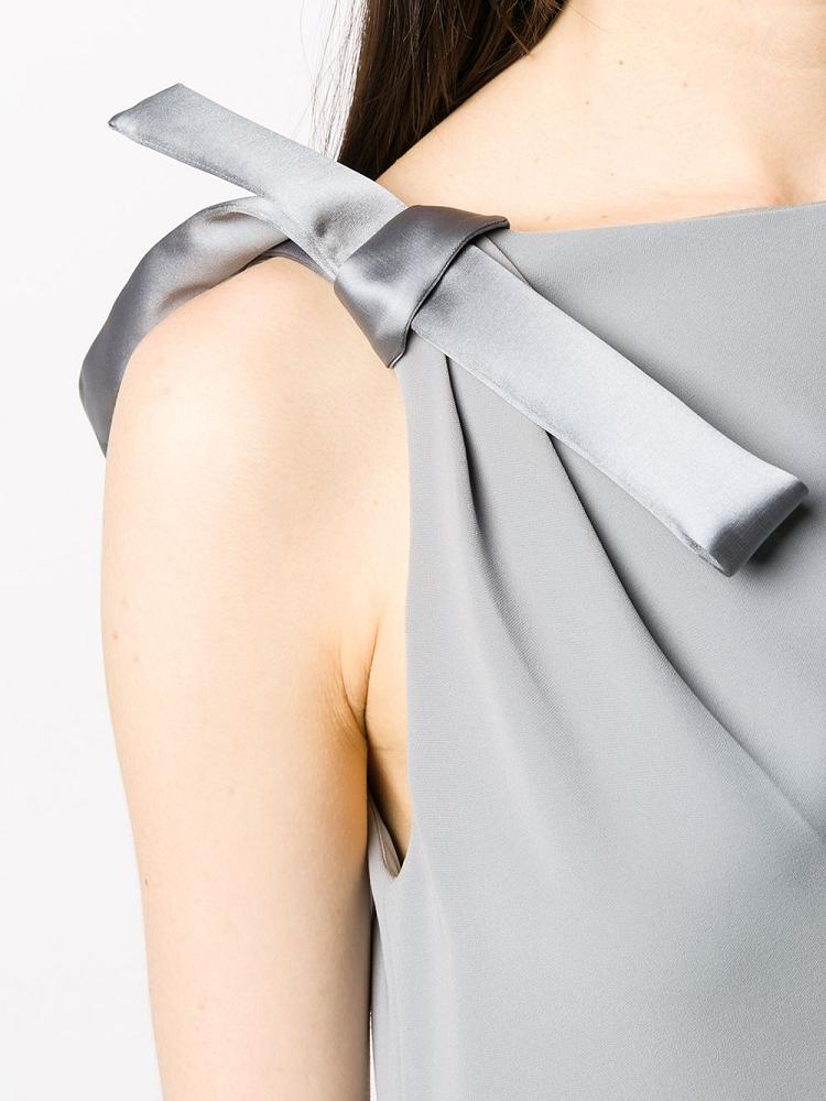 Vestido Armani Emporio Shoulder Bow Shift Vestido Mujer Gris | D02V0A4S