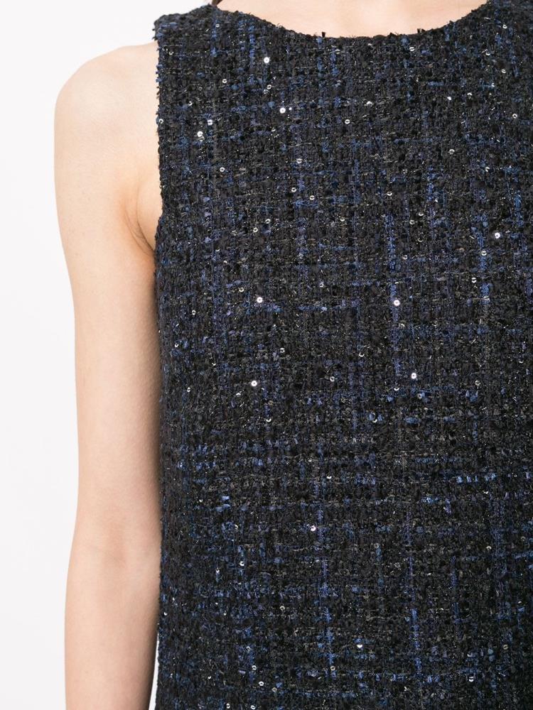 Vestido Armani Emporio Tweed Shift Vestido Mujer Azules | CJLQ6AP6