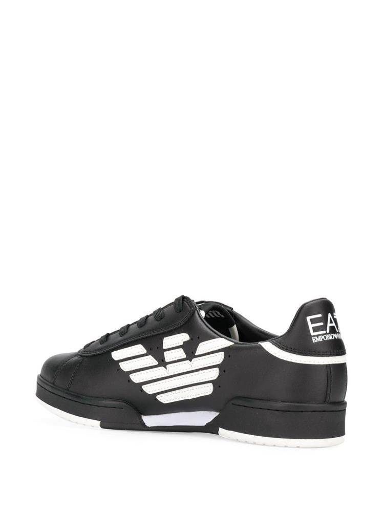 Zapatillas Ea7 Emporio Armani Logo Low Top Hombre Negras Blancas | 94SNWDGU