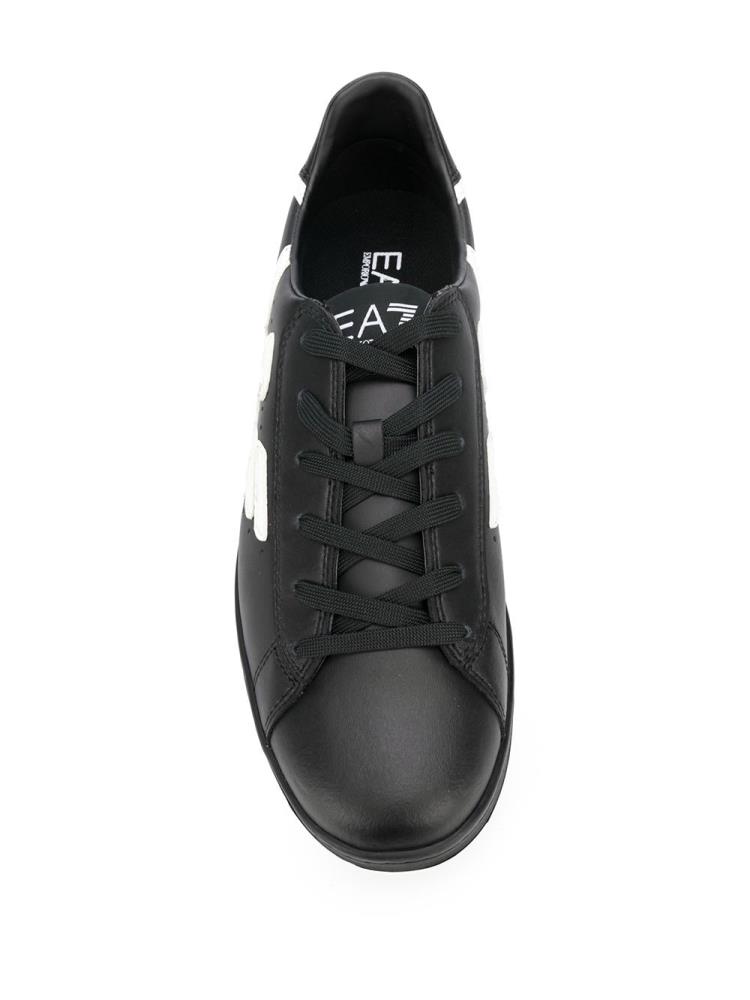 Zapatillas Ea7 Emporio Armani Logo Low Top Hombre Negras Blancas | 94SNWDGU