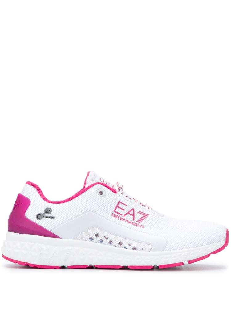 Zapatillas Ea7 Emporio Armani Two Tone Encaje Up Mujer Blancas Rosas | I3O16E82