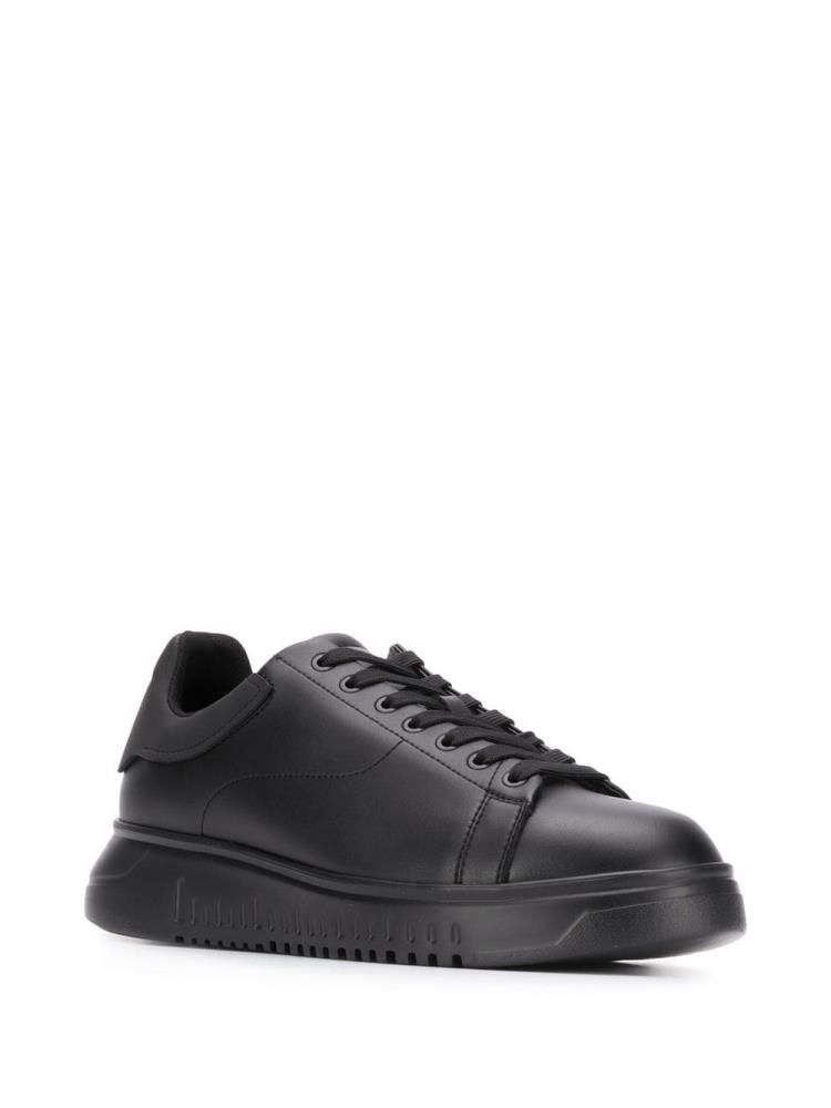 Zapatillas Armani Emporio Encaje Up Low Top Hombre Negras | F99EZJMR