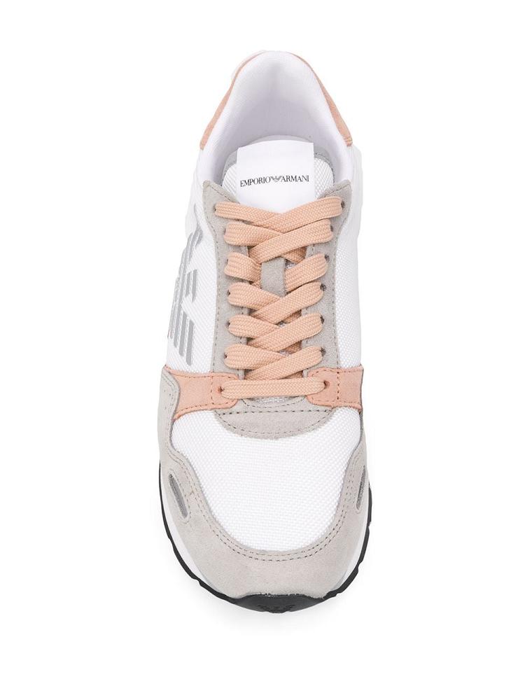 Zapatillas Armani Emporio Logo Print Mujer Blancas Gris | OLNTGOWC