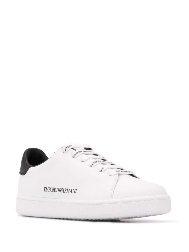 Zapatillas Armani Emporio Logo Stamp Low Top Mujer Blancas | SDZ1YMXL