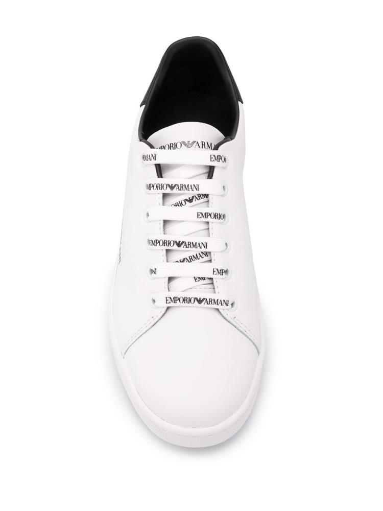 Zapatillas Armani Emporio Logo Stamp Low Top Mujer Blancas | SDZ1YMXL