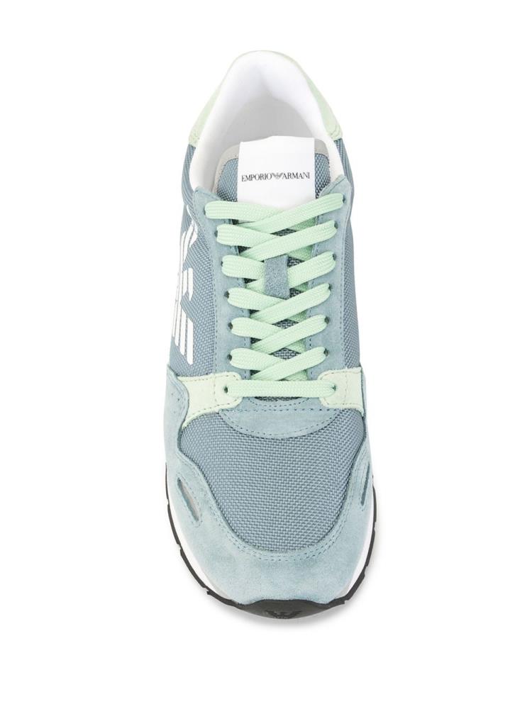 Zapatillas Armani Emporio Low Top Logo Mujer Azules Verde | BOJVH1BE