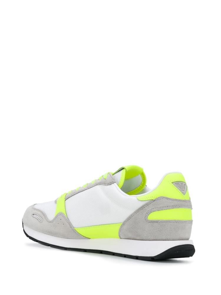 Zapatillas Armani Emporio Neon Trimmed Gamuza Panel Low Top Hombre Blancas | ONNFP9GA