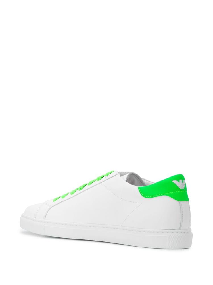 Zapatillas Armani Emporio Neon Trimmed Low Top Hombre Blancas | Y7QWHSI7