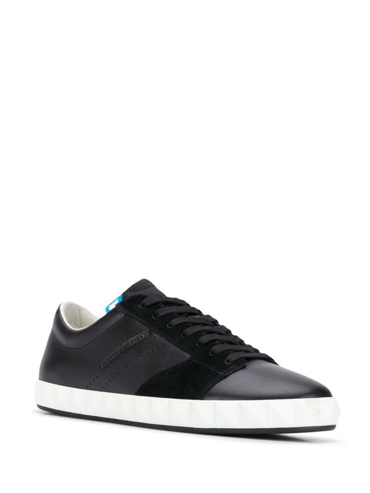 Zapatillas Armani Emporio Panelled Low Top Hombre Negras | EBL817L3