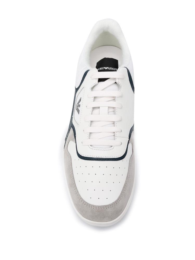 Zapatillas Armani Emporio Panelled Low Top Hombre Blancas | EMTMMGTT