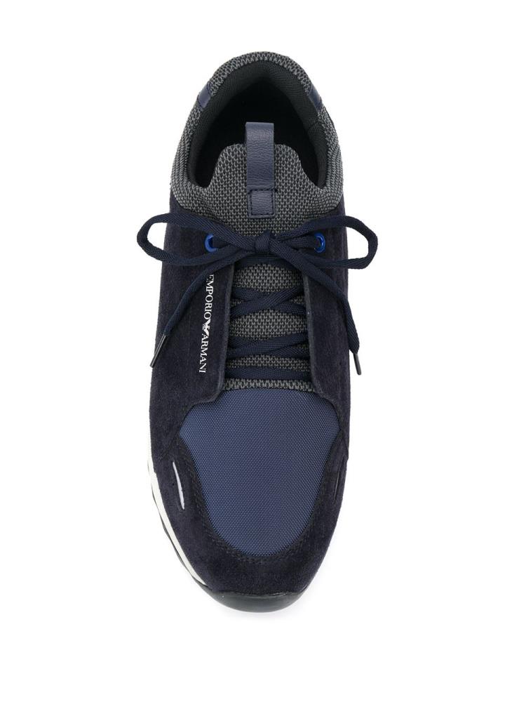 Zapatillas Armani Emporio Perforated Logo Hombre Azules | G7J14OUL