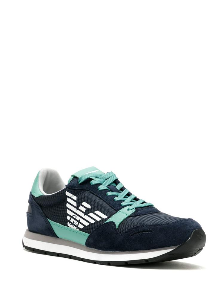 Zapatillas Armani Emporio Side Logo Hombre Azules Verde | E1P7ANU4