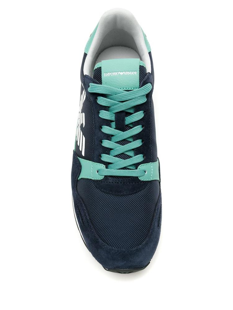 Zapatillas Armani Emporio Side Logo Hombre Azules Verde | E1P7ANU4