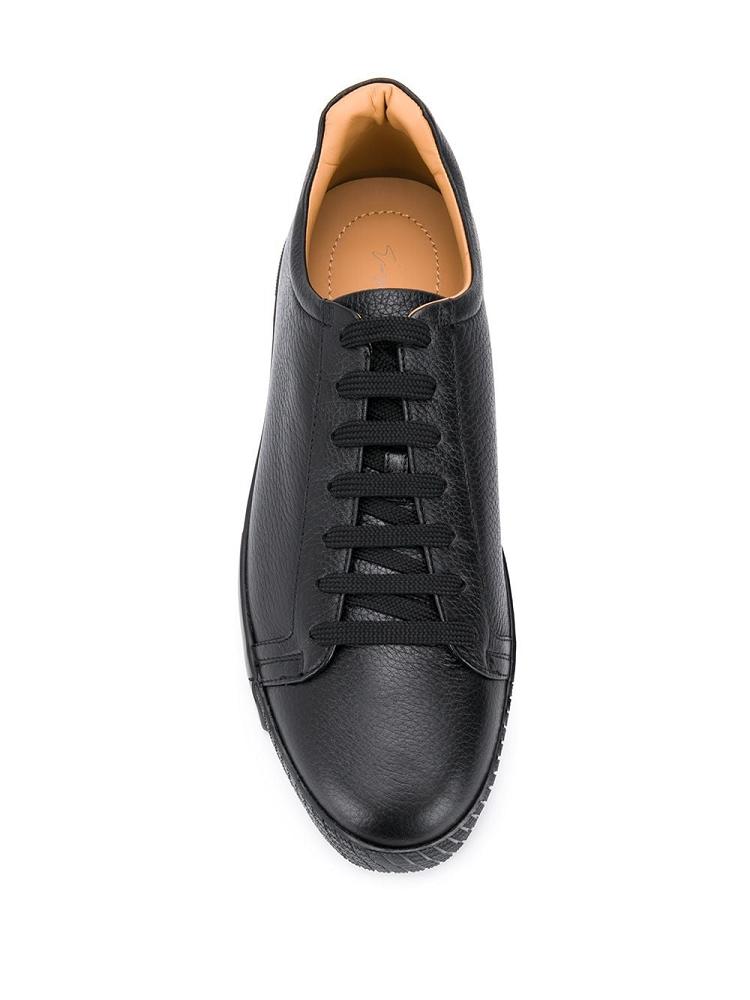 Zapatillas Giorgio Armani Cuero Encaje Up Hombre Negras | ETZL5WTY