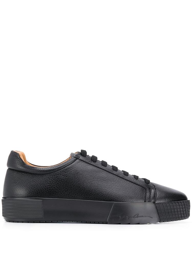 Zapatillas Giorgio Armani Cuero Encaje Up Hombre Negras | ETZL5WTY