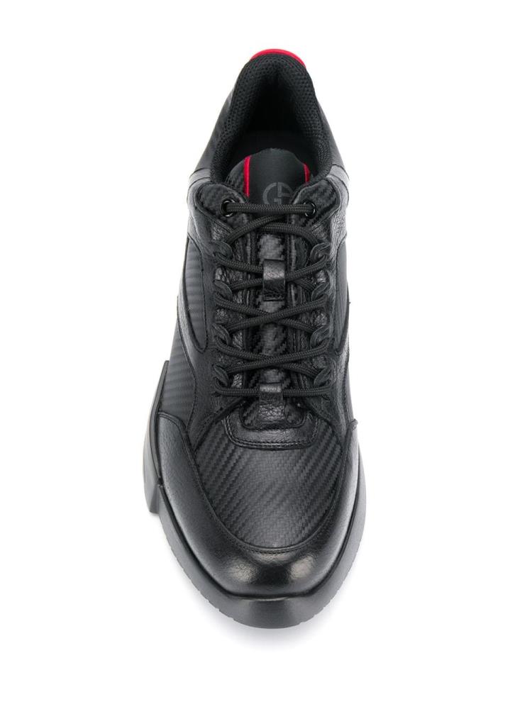 Zapatillas Giorgio Armani Encaje Up Hombre Negras | D5DPR3DM