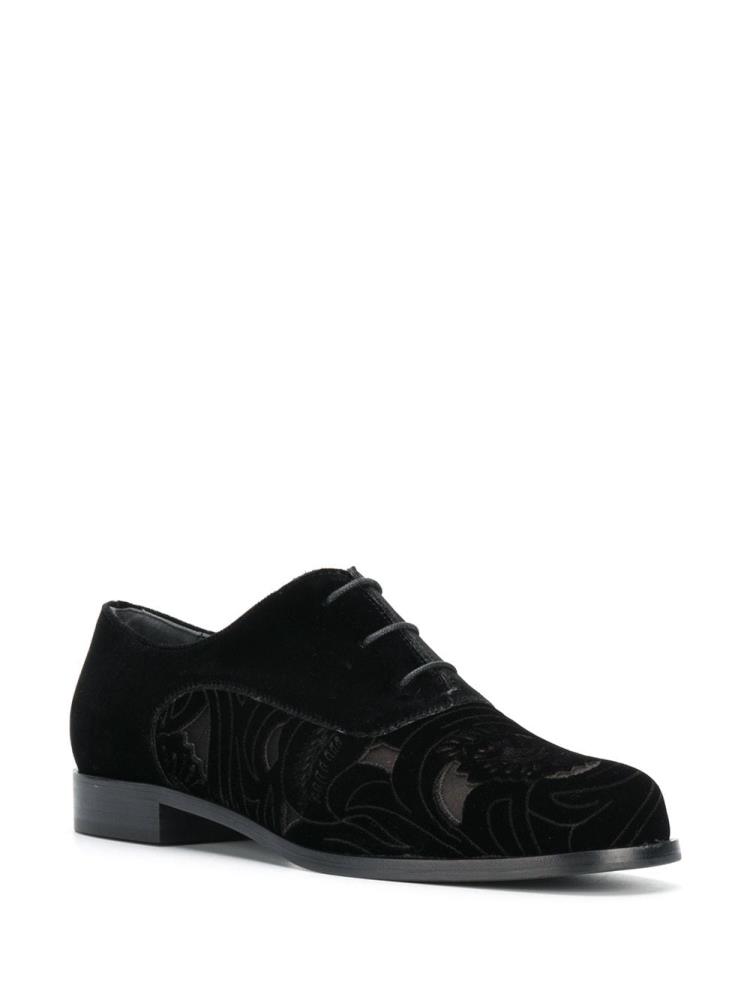 Zapatos Armani Emporio Floral Cut Out Encaje Up Shoes Mujer Negras | STGKVN2I