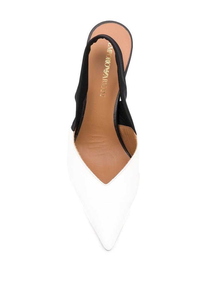 Zapatos De Salon Armani Emporio Colour Block Pointed Mujer Blancas Negras | O4VPLZZ5