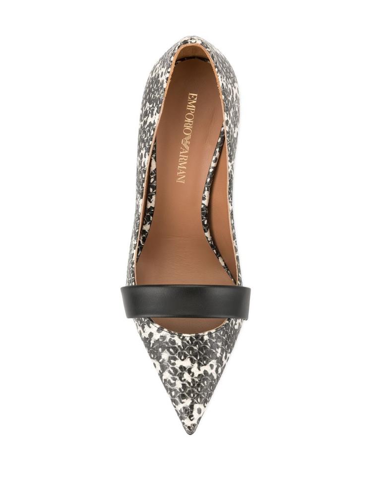 Zapatos De Salon Armani Emporio Printed Pointed Puntera Mujer Blancas Negras | 9F139UYG