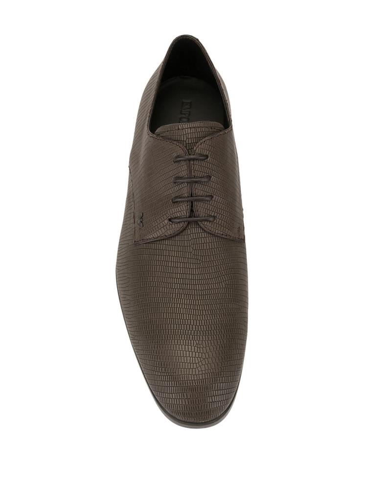 Zapatos Derby Armani Emporio Cuero Hombre Marrones | O0D8TK9W