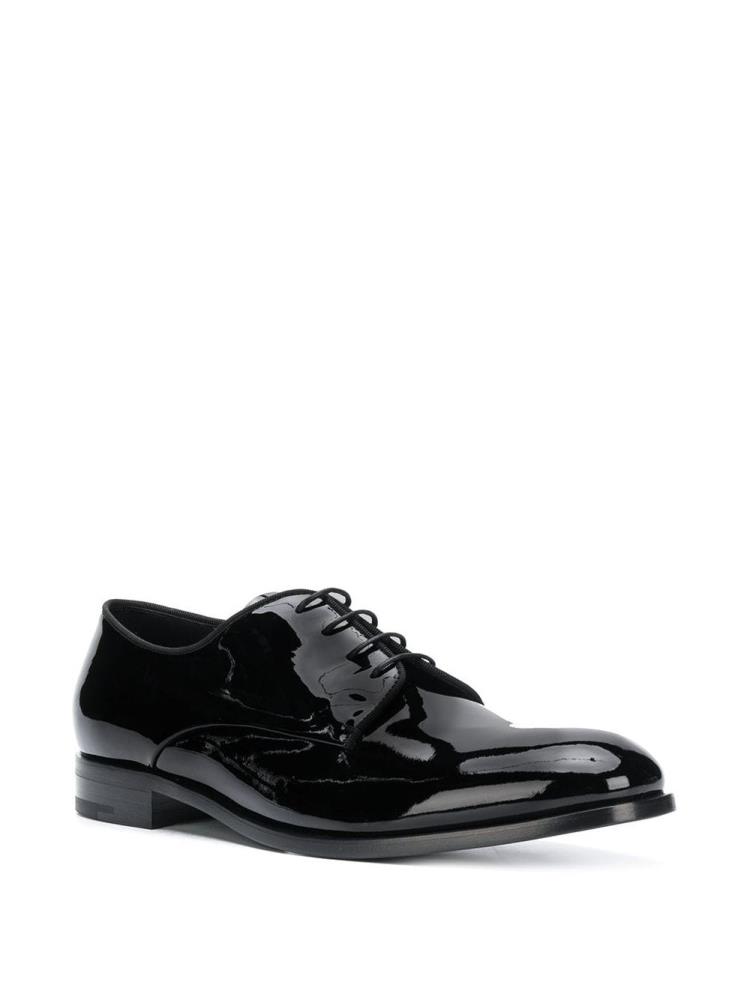 Zapatos Derby Giorgio Armani Charol Hombre Negras | K4G14WP0