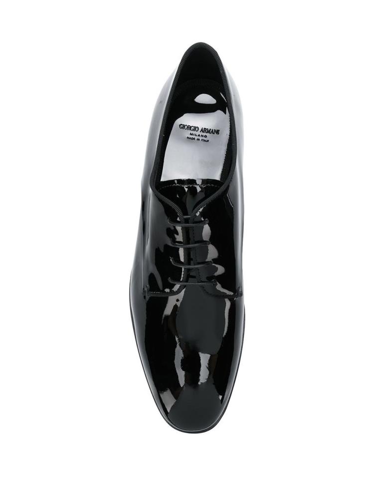 Zapatos Derby Giorgio Armani Charol Hombre Negras | K4G14WP0